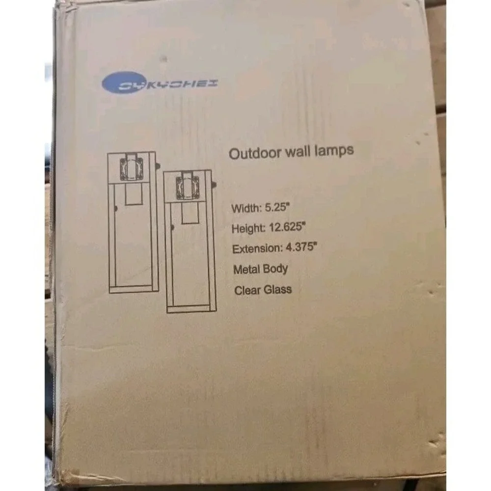 OYKYOHEI Clear Glass Metal Body Modern 120V Wall Lamps Black W/outlet Dusk2dawn